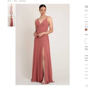 Jenny Yoo Martinique Bridesmaid Dress - Dusty Rose - Size 6